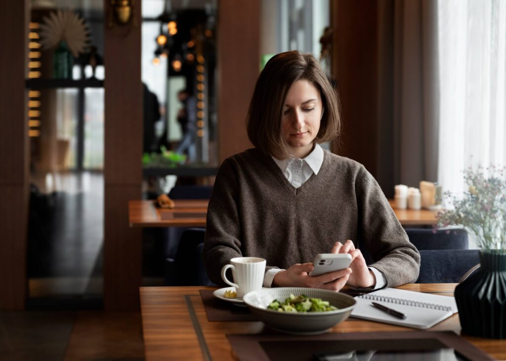 Person calmly preparing for the week without allowing work anxiety to take over Sunday evening.