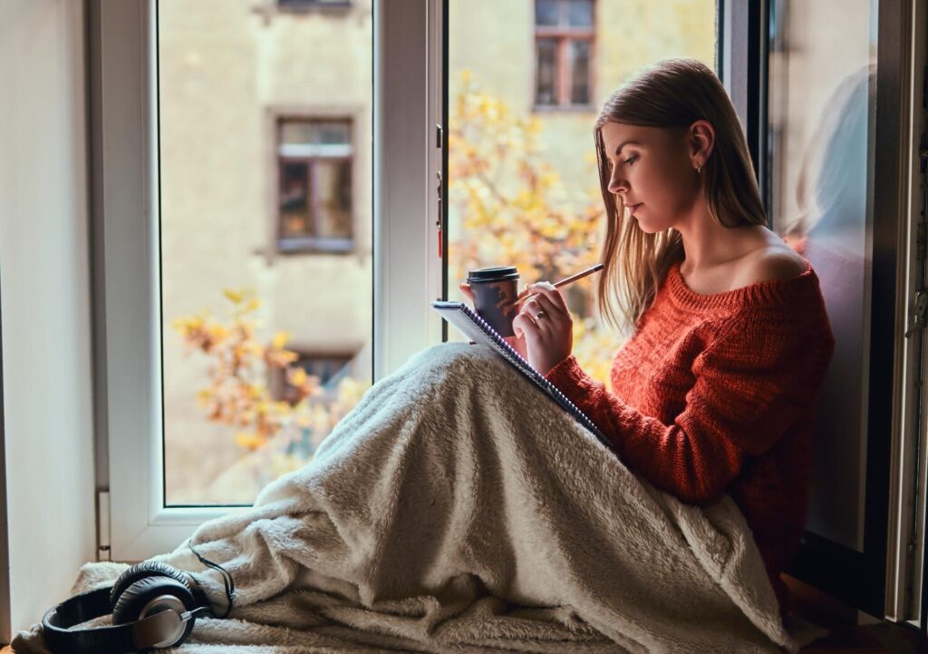 Person enjoying an unscheduled quiet period during the weekend to mentally recharge.