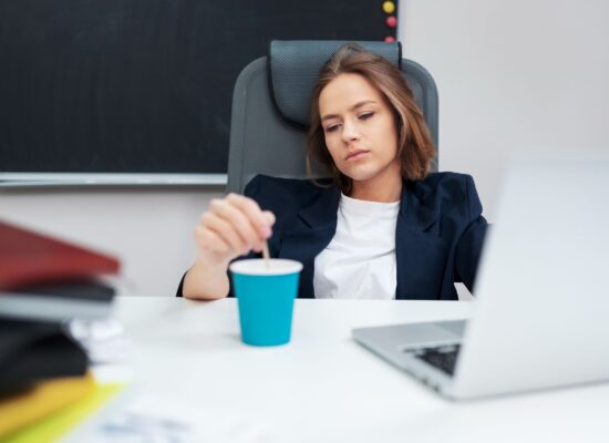 Professional sitting quietly after work feeling mentally exhausted despite completing daily responsibilities