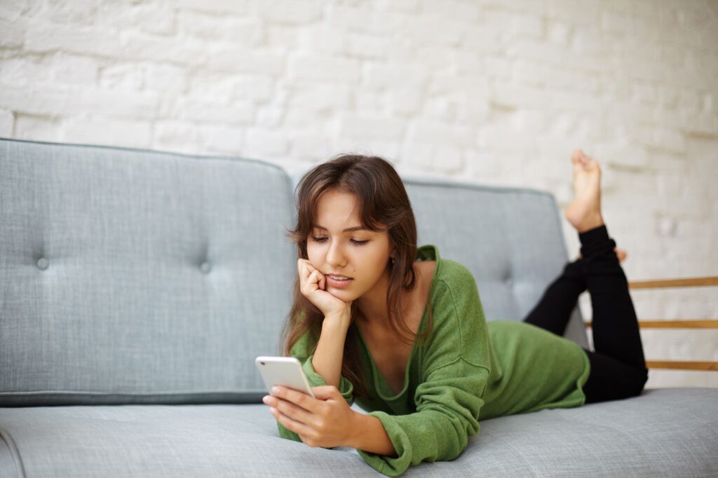 Smartphone placed away during a digital balance routine